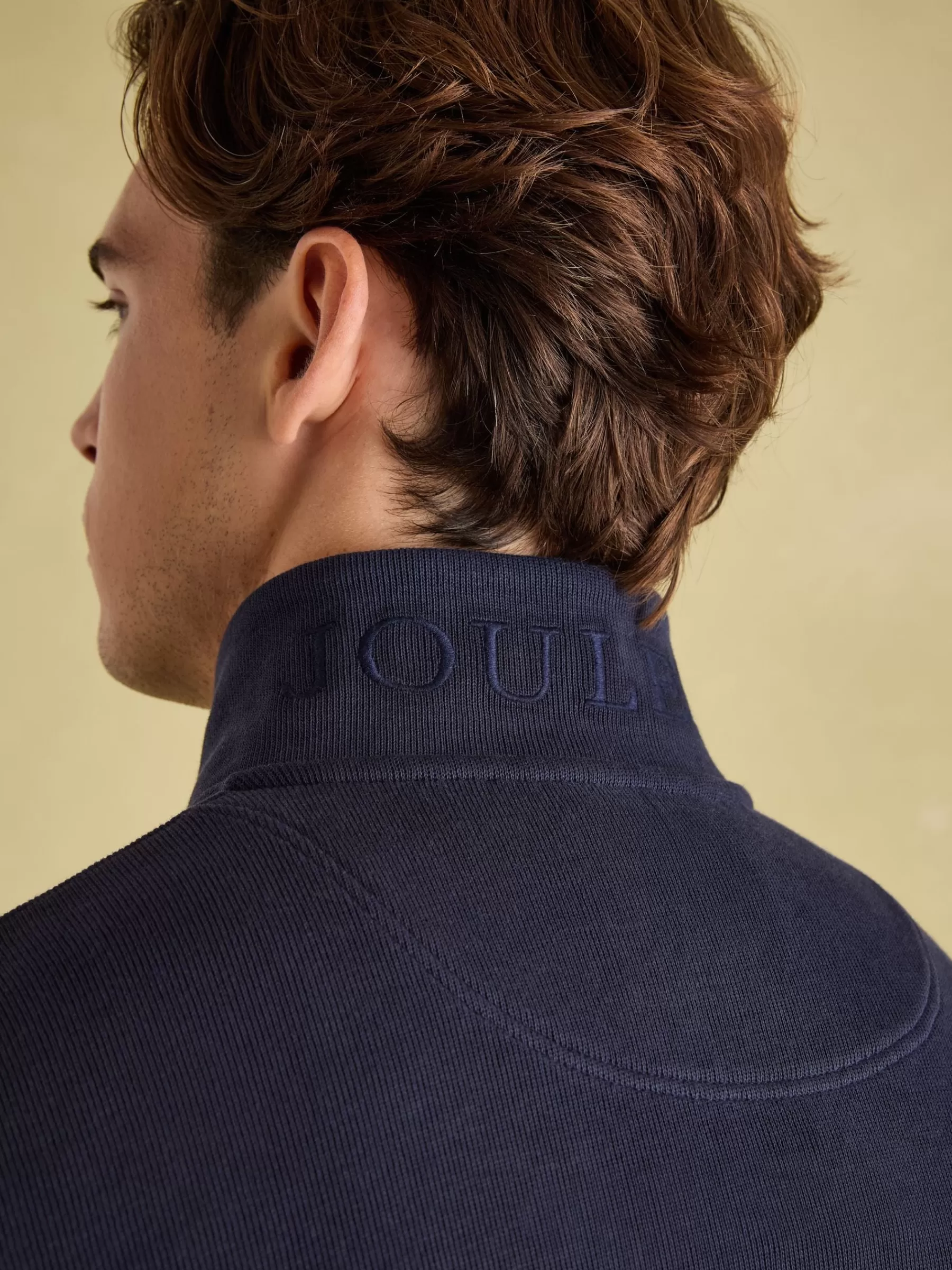 Joules Alistair Quarter Zip Cotton Sweatshirt Navy Hot