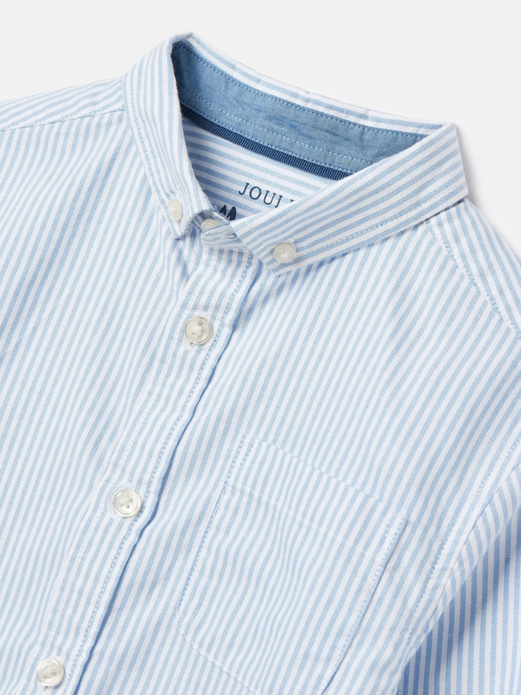 Joules Boys' Oxford Long Sleeve Striped Oxford Shirt Blue Clearance