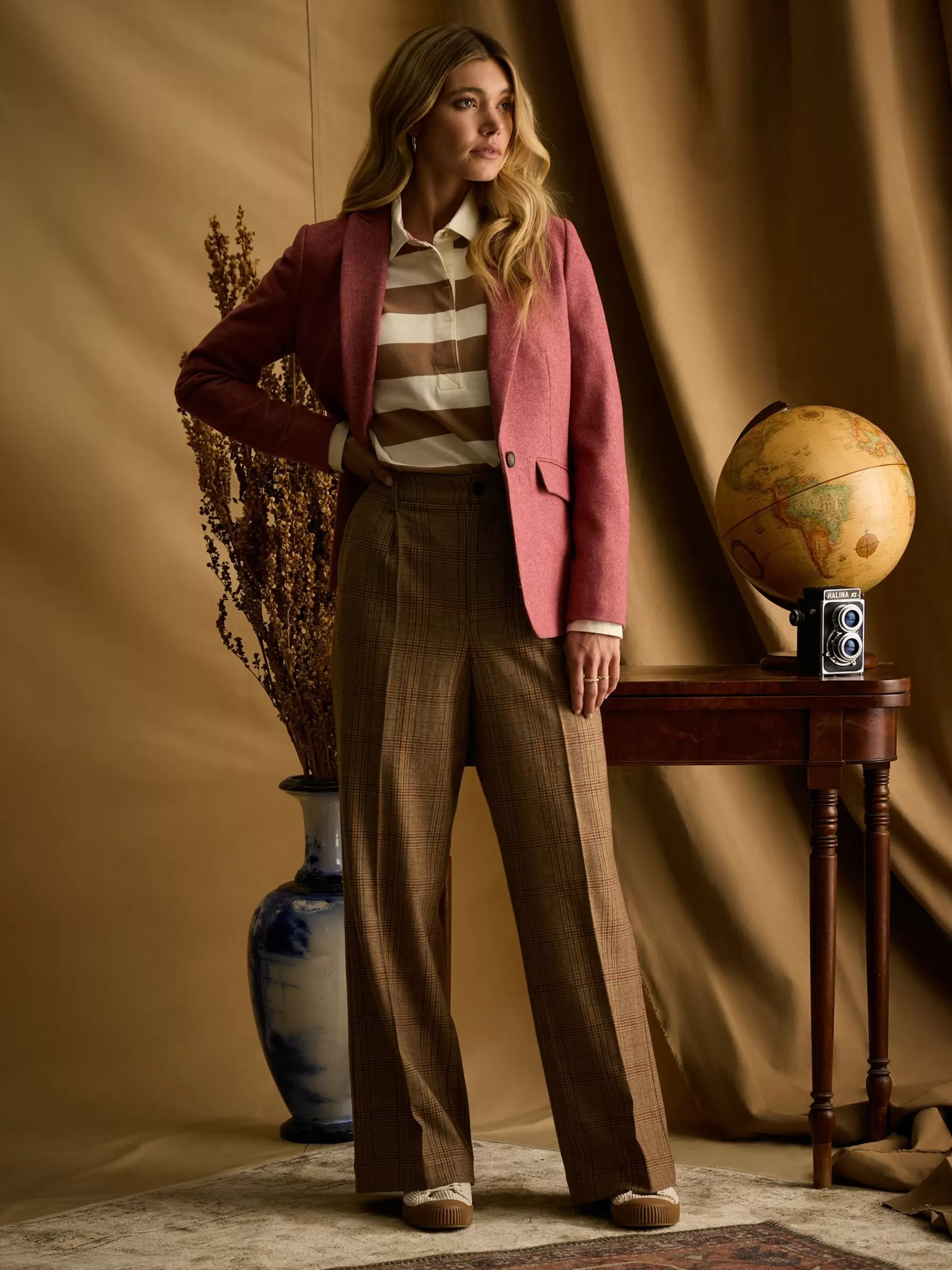 Joules Bramble Tweed Blazer Pink Discount