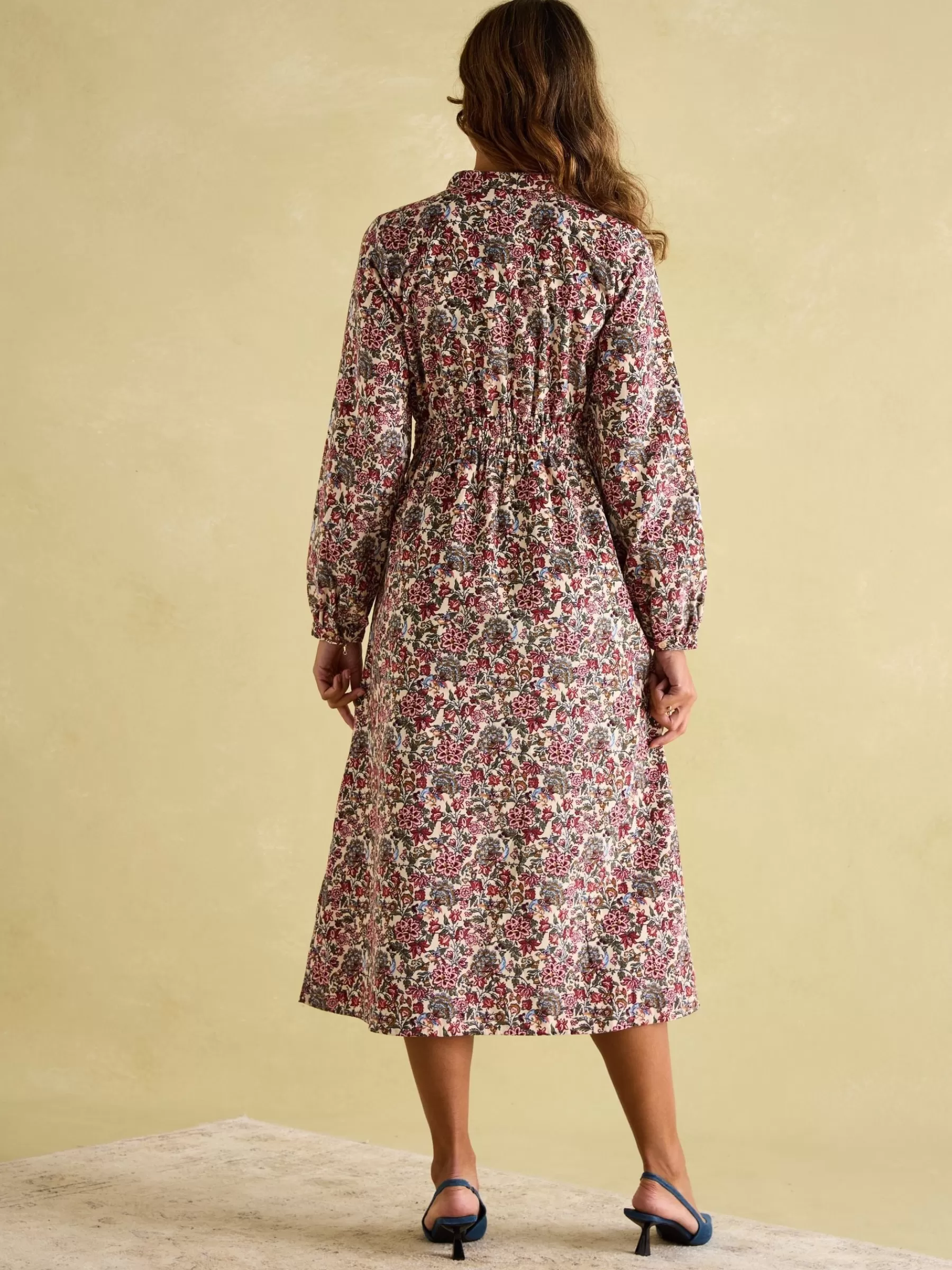 Joules Cara Cream Ditsy Cord Twisted Front Dress CreamDitsy Clearance