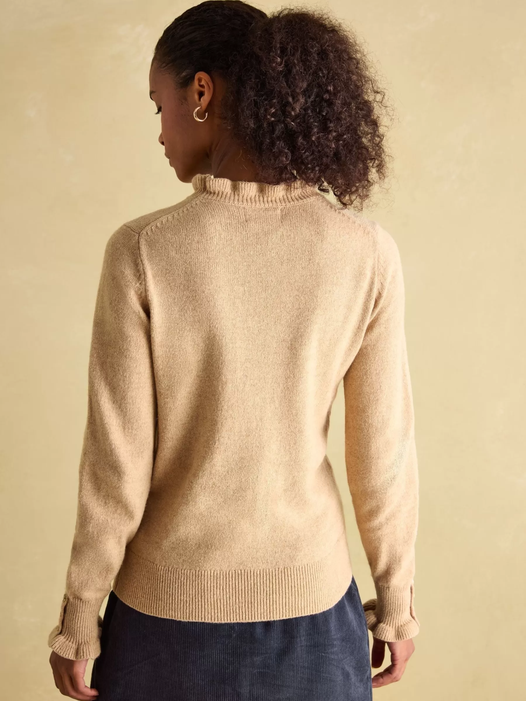Joules Edith Frill Neck Jumper Oat Fashion