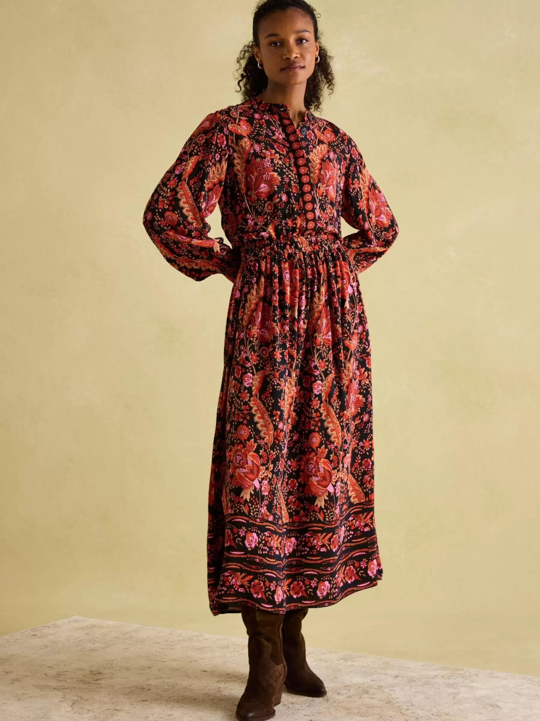 Joules Elena Navy Floral Button Down Maxi Dress NavyFloral Shop