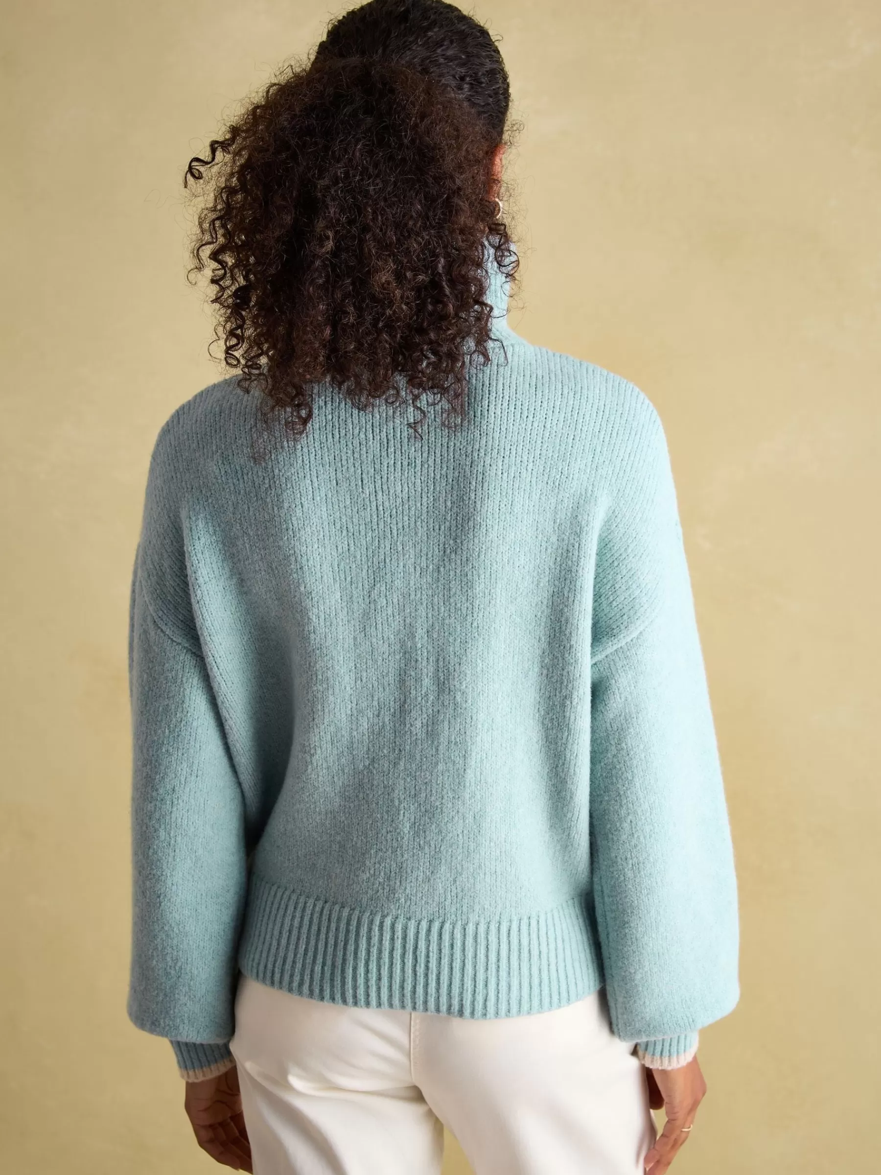 Joules Elmore Knitted Quarter Zip Jumper Blue Best Sale