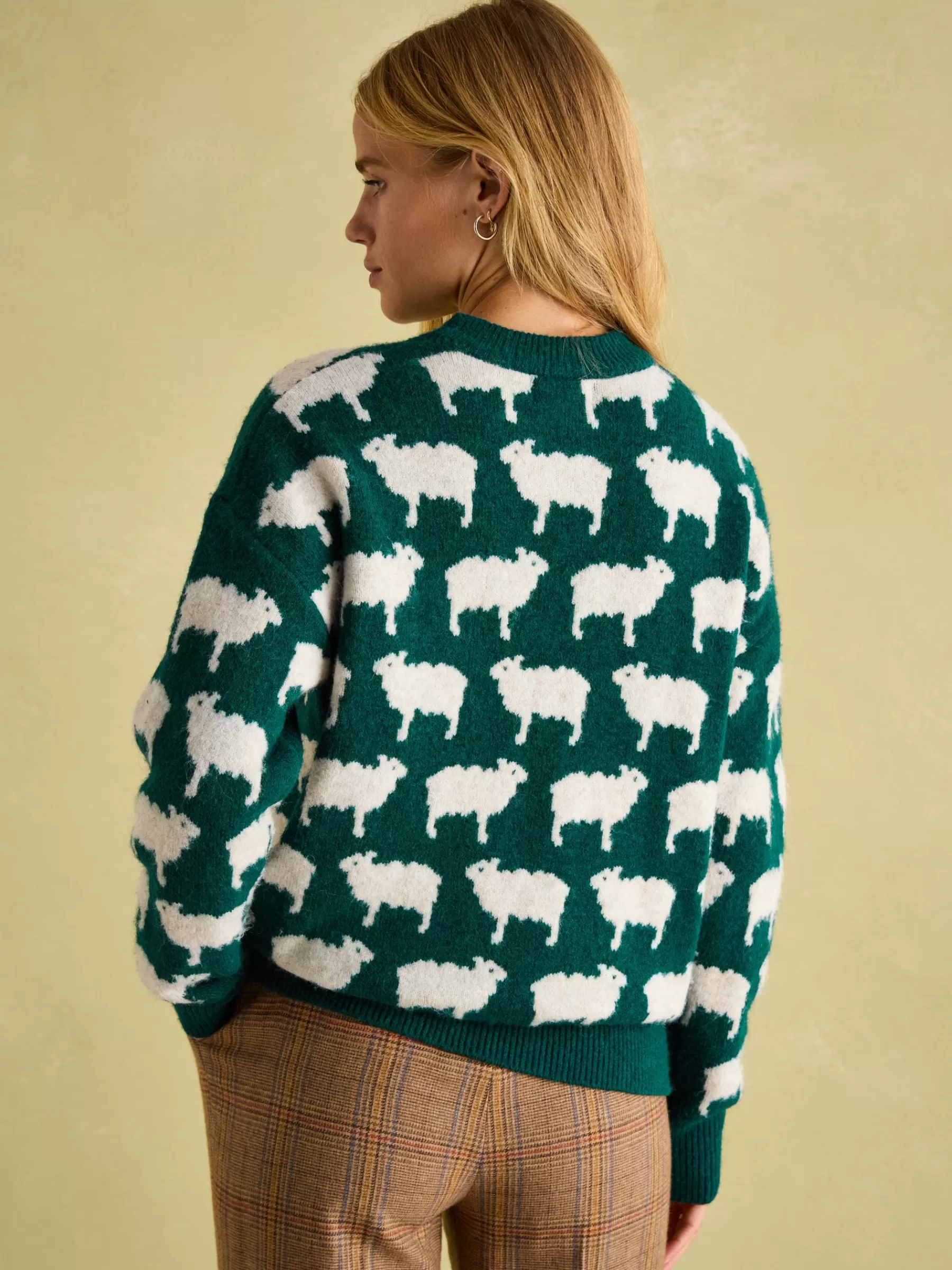 Joules Fleece Navidad Christmas Jumper Green Flash Sale