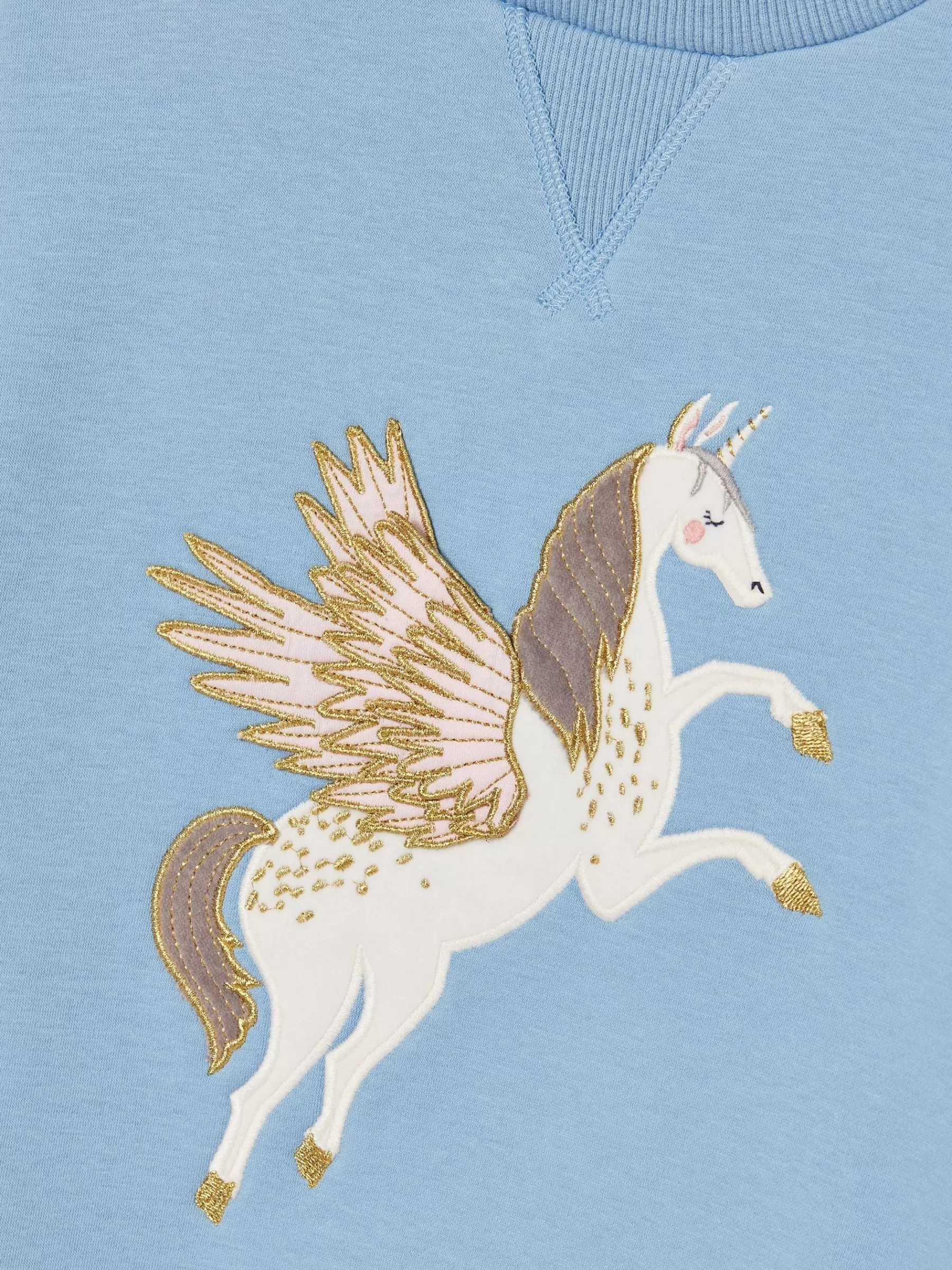 Joules Girls' Mackenzie Blue Pegasus Embroidered Artwork Crew Neck Sweatshirt BluePegasus Online