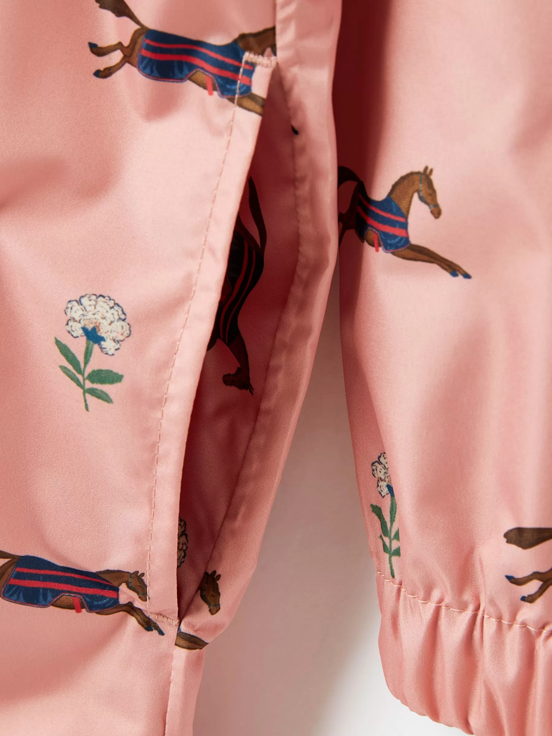 Joules Girls' Rainford Pink Horse Waterproof Packable Raincoat With Hood PinkHorse Outlet