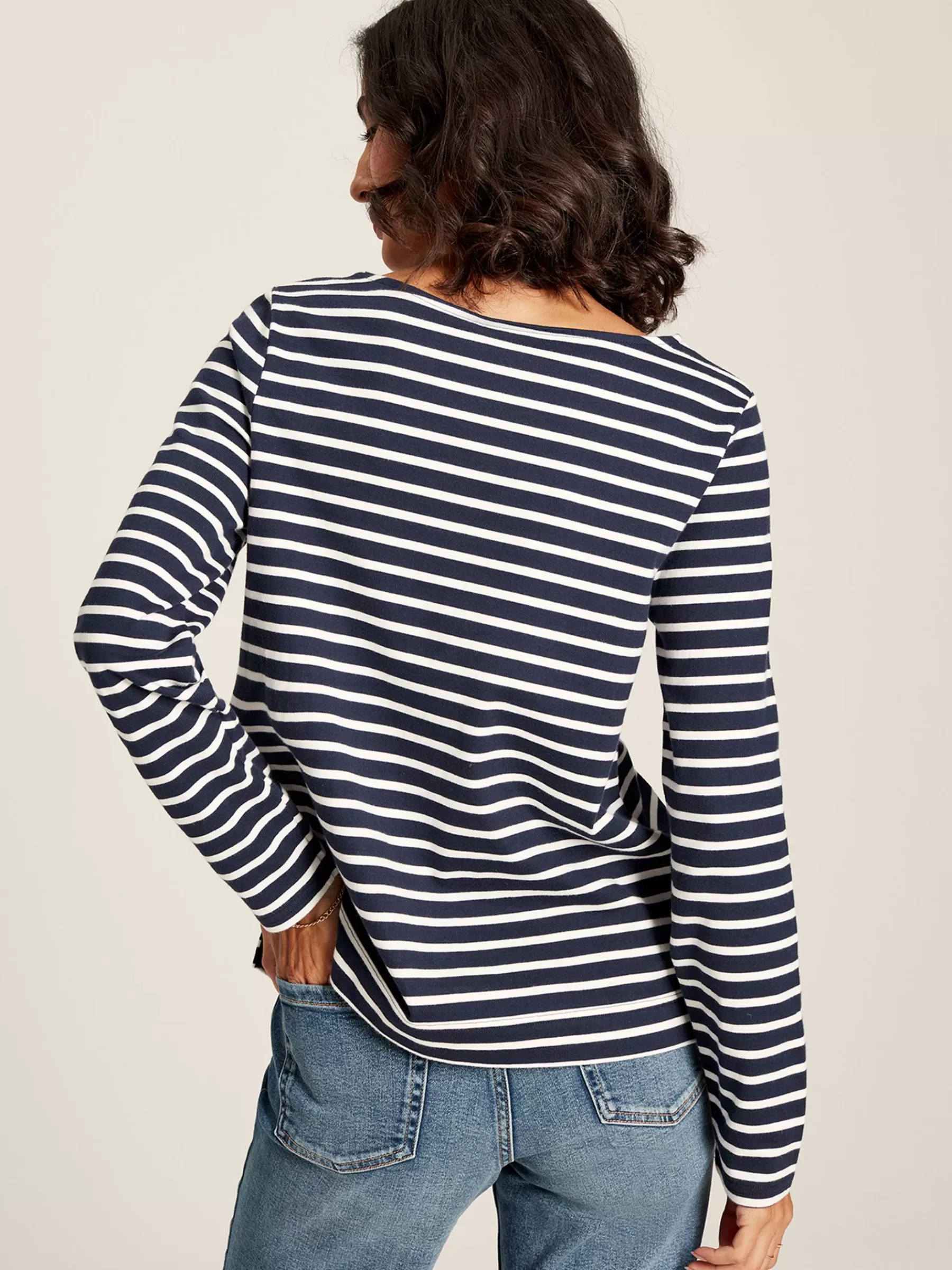 Joules Harbour Navy Blue Long Sleeve Breton Top NavyBlue Flash Sale