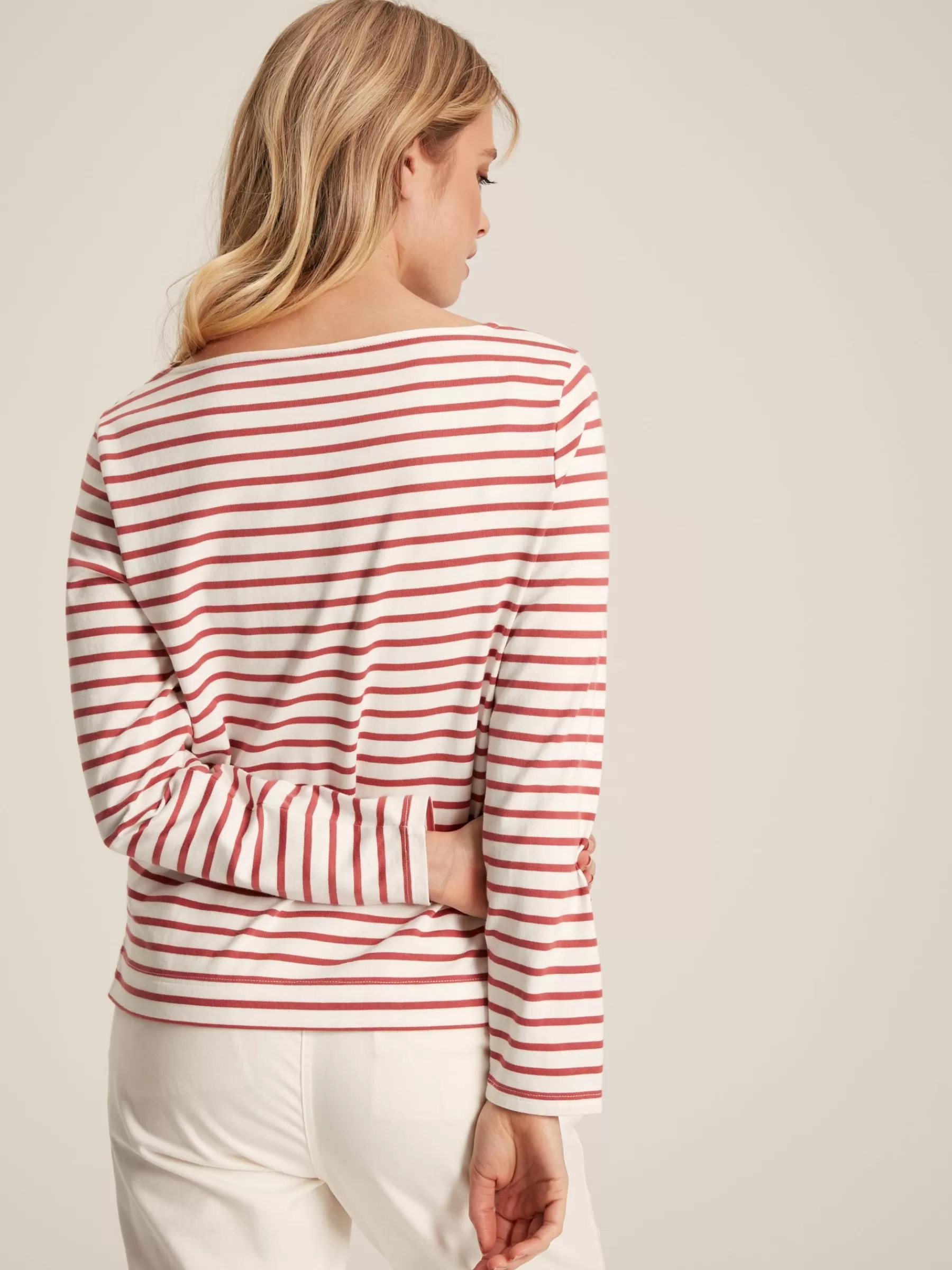 Joules Harbour Pink Striped Long Sleeve Breton Top PinkStriped Cheap