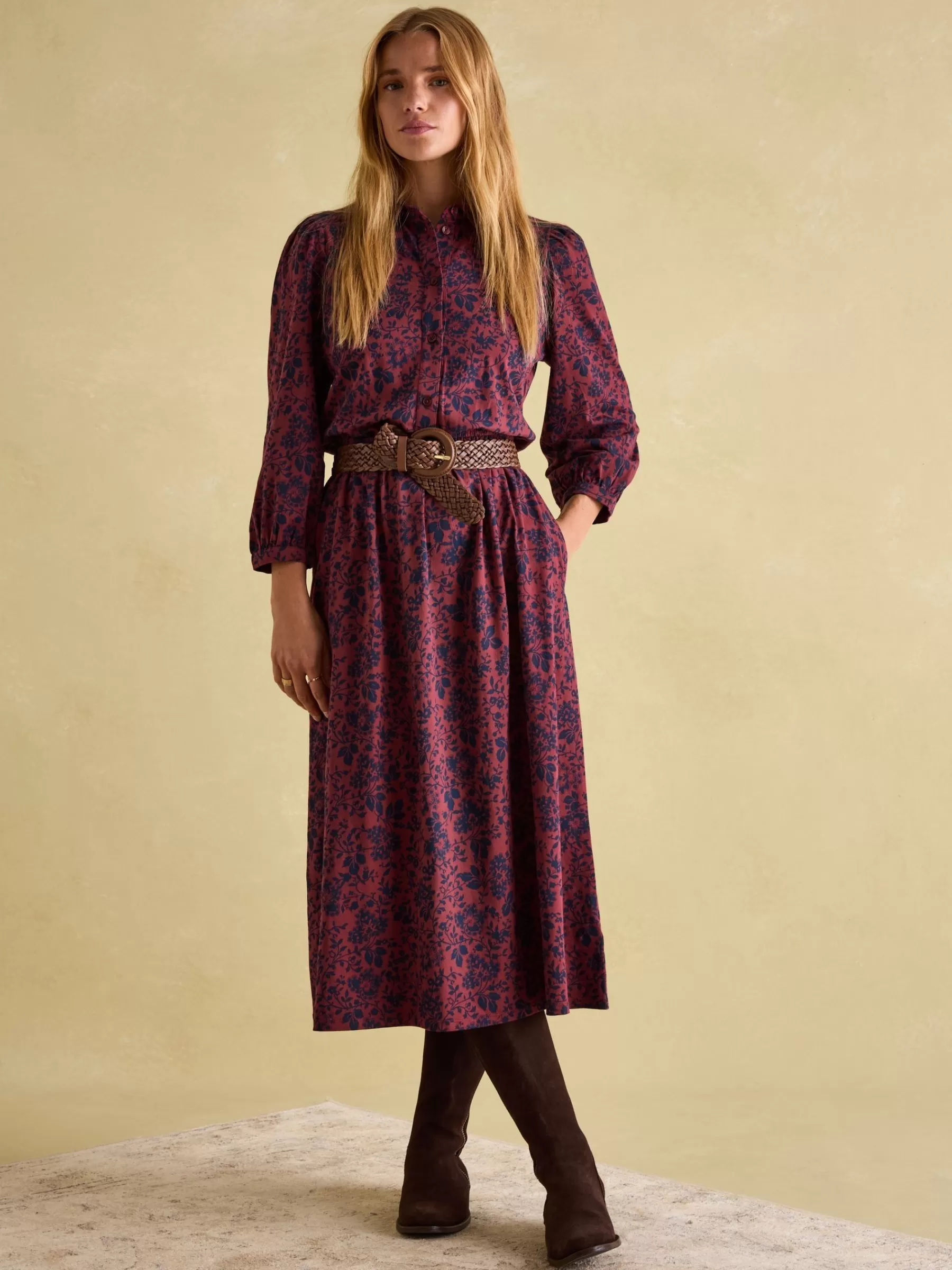Joules Hazel Red and Navy Jersey Shirt Dress RedandNavy Cheap