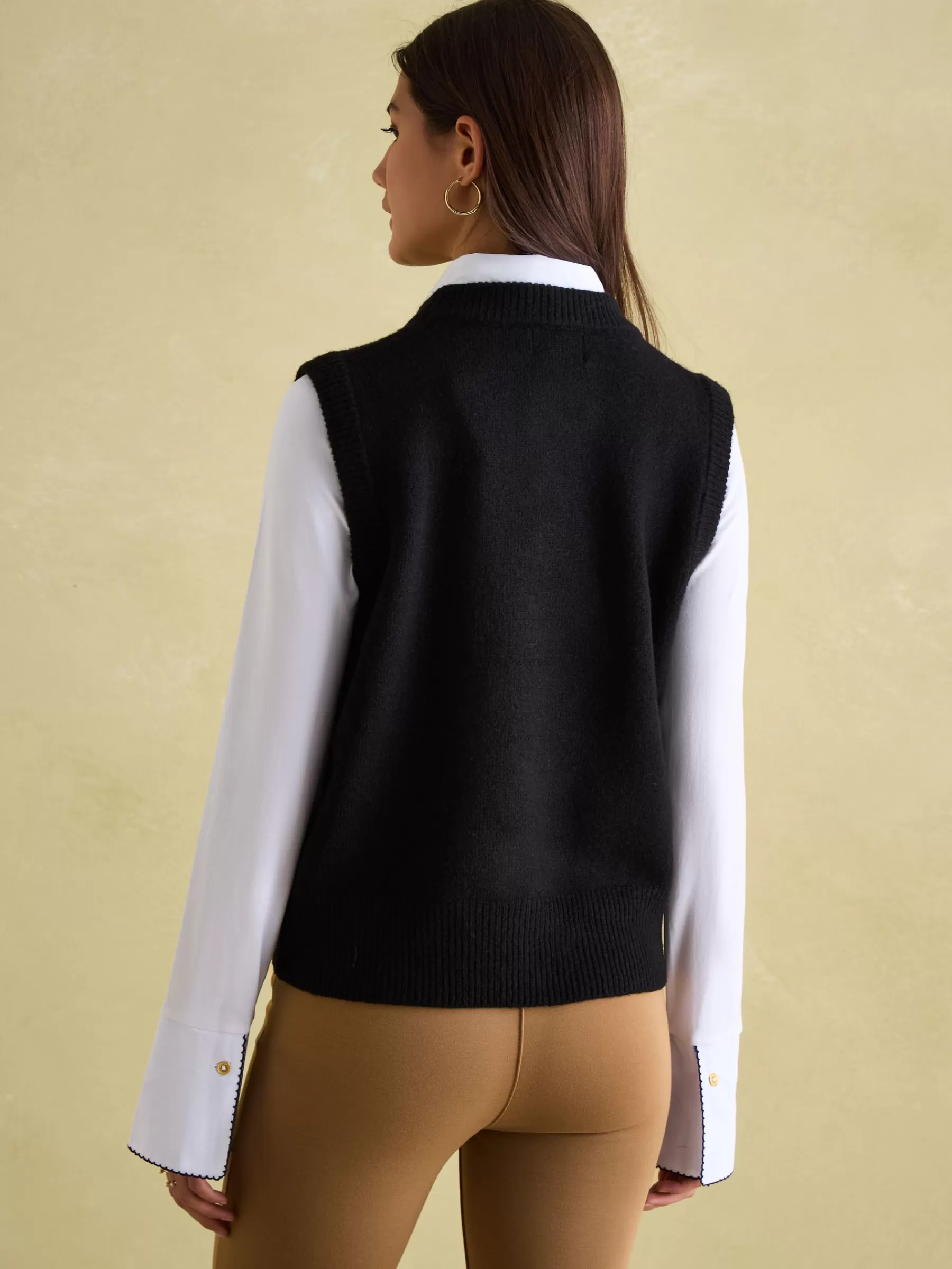 Joules Holly Regular Fit Knitted Vest Black Outlet