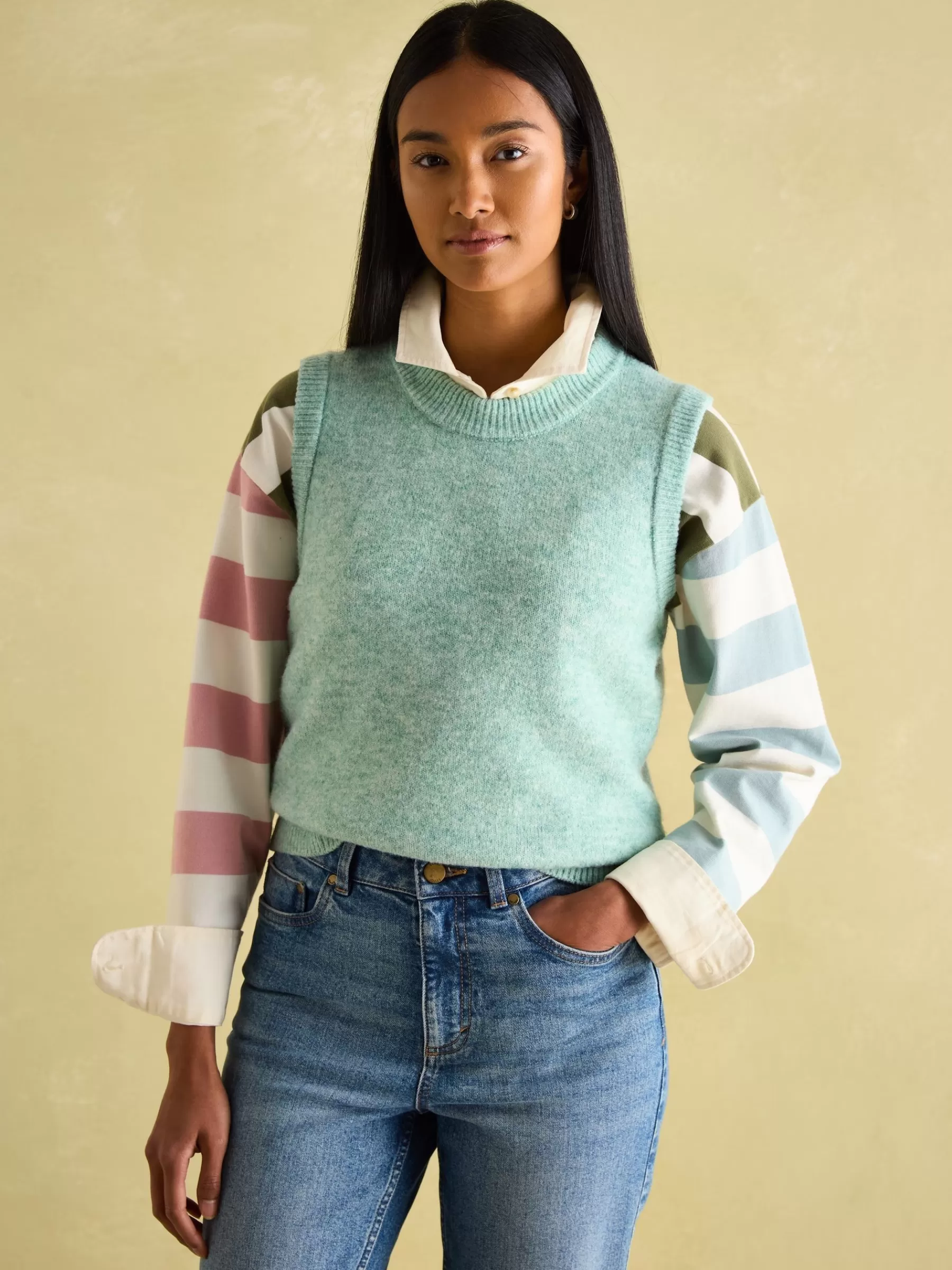 Joules Holly Knitted Vest Green Sale
