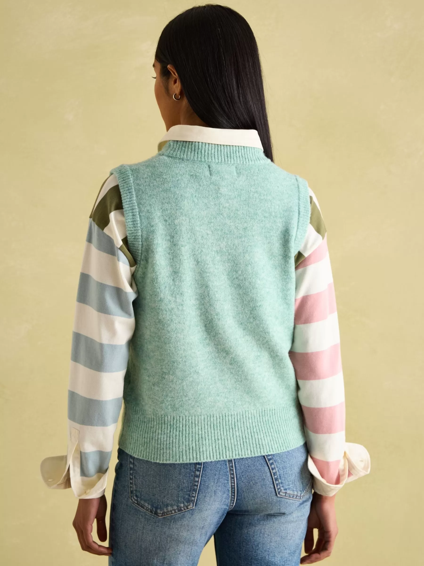 Joules Holly Knitted Vest Green Sale
