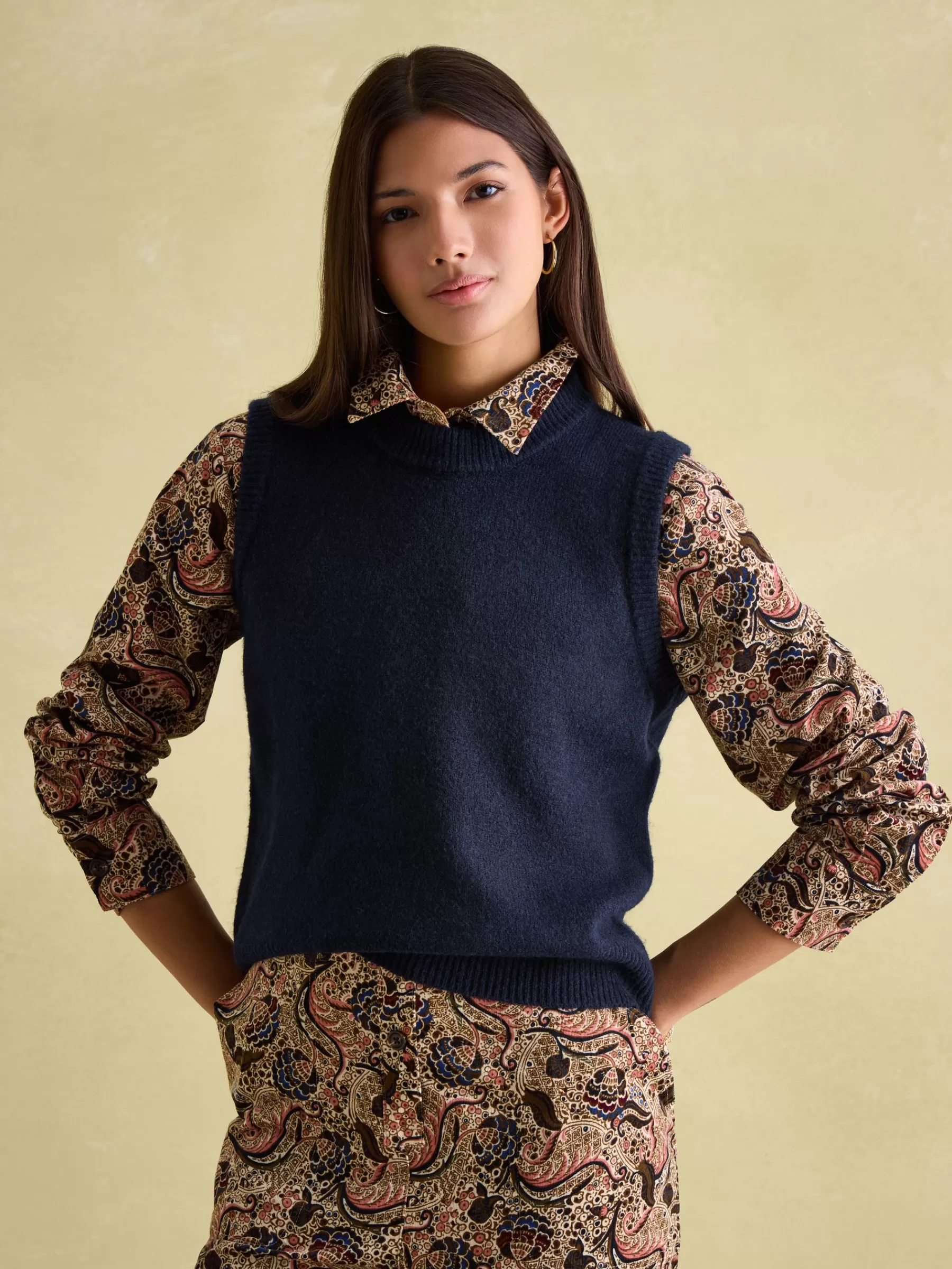 Joules Holly Navy Blue Regular Fit Knitted Vest NavyBlue Cheap