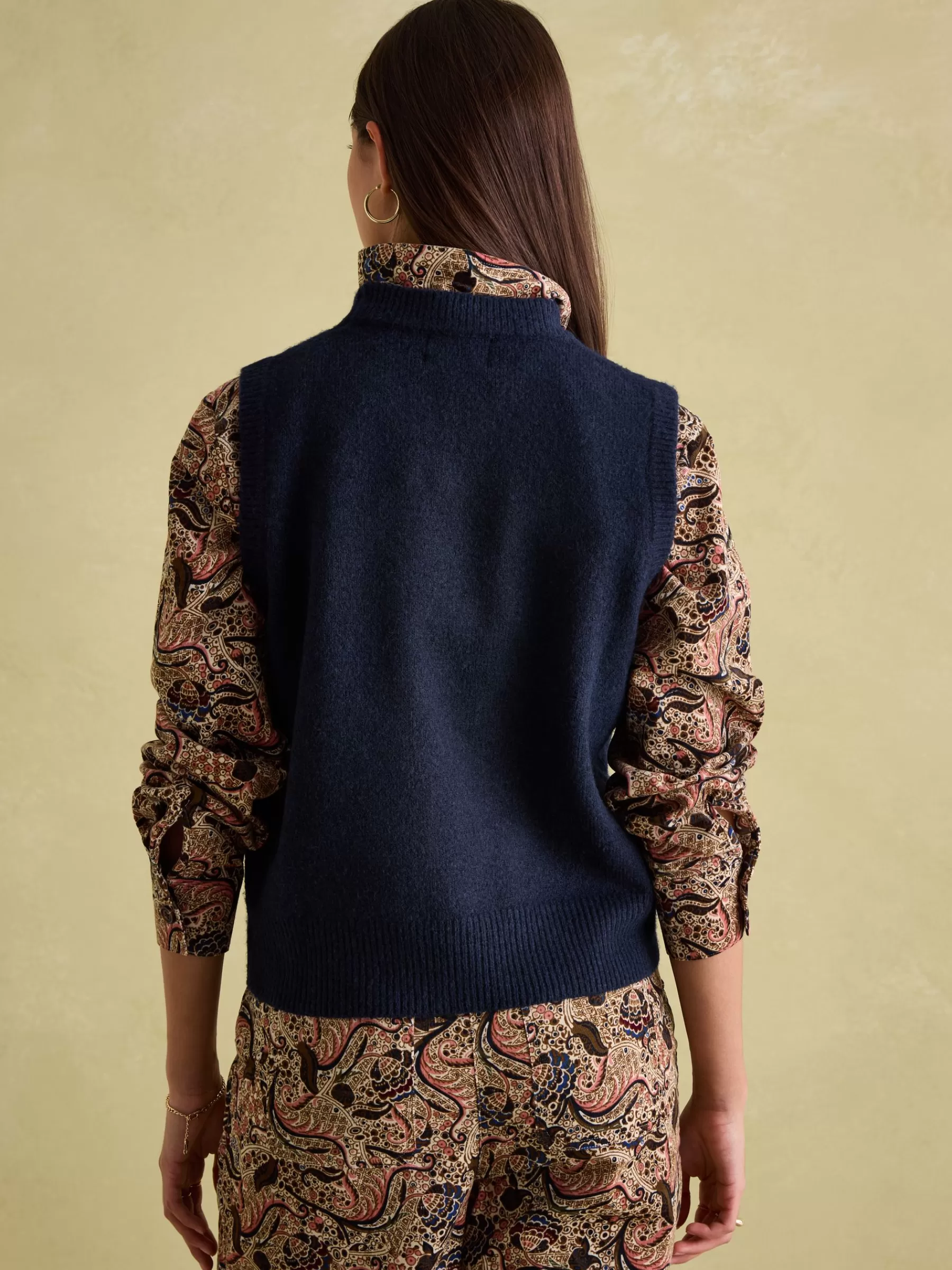 Joules Holly Navy Blue Regular Fit Knitted Vest NavyBlue Cheap