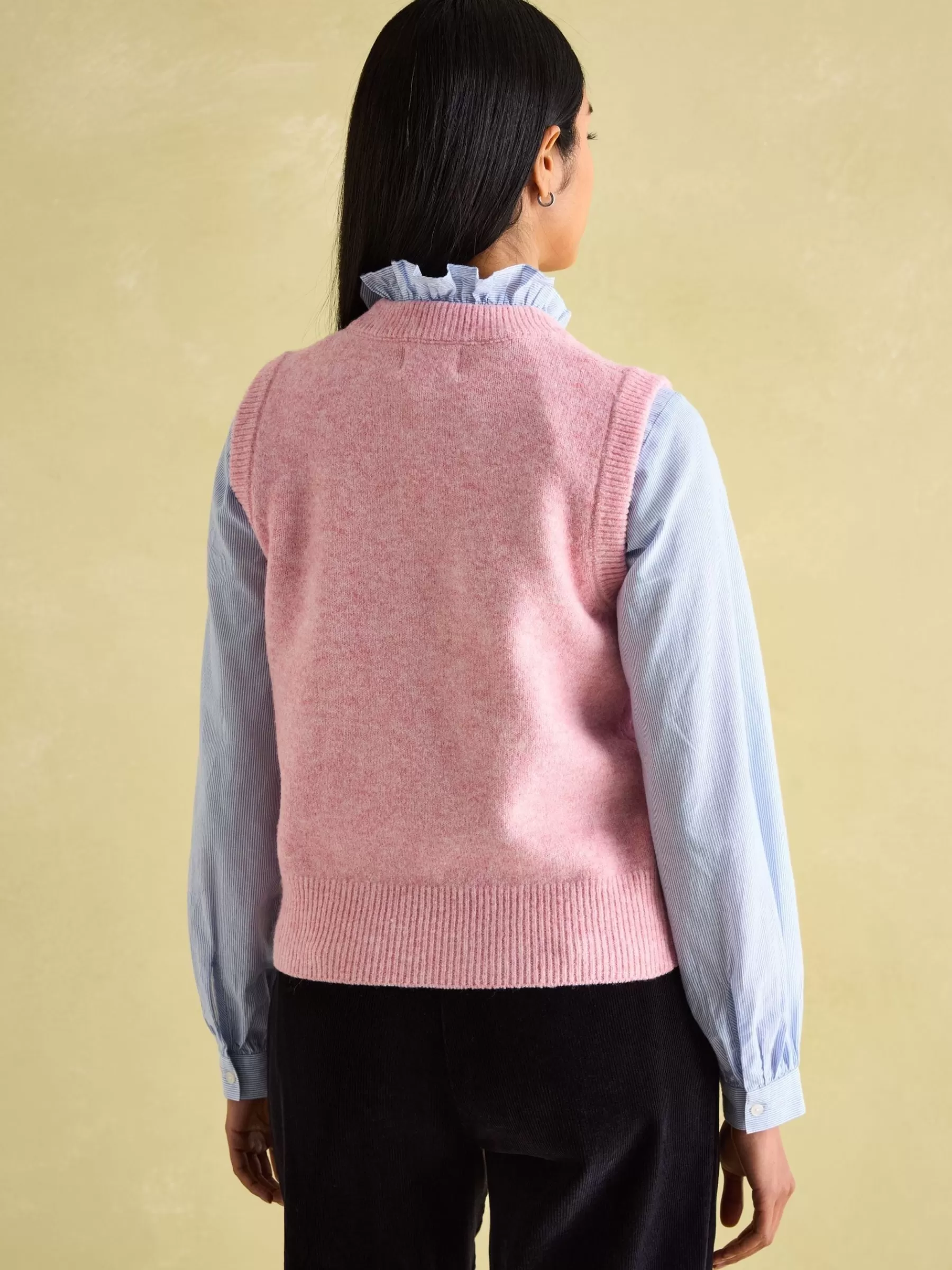 Joules Holly Knitted Vest Pink Fashion