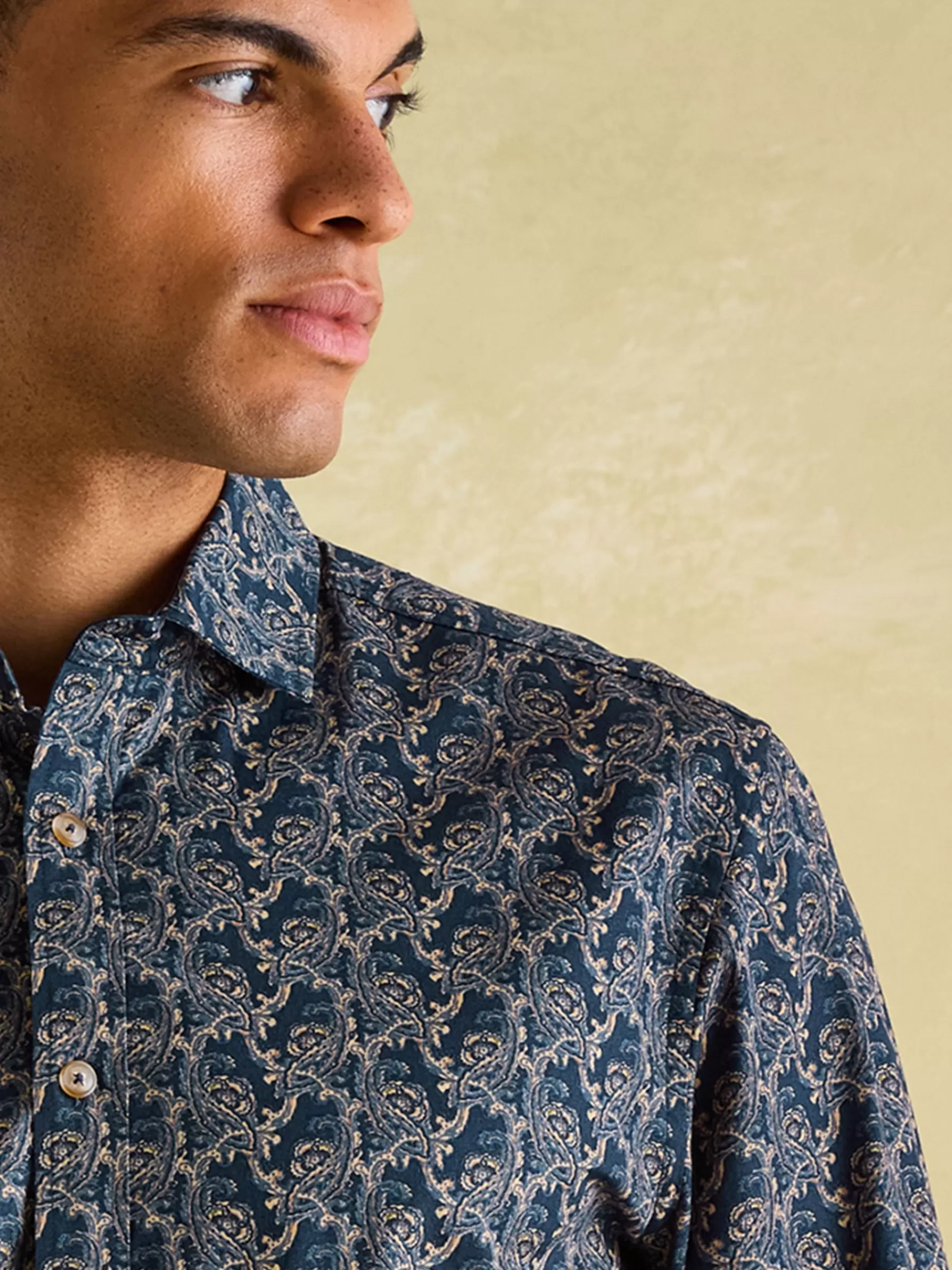 Joules Invitation Navy Paisley Cotton Shirt NavyPaisley Discount