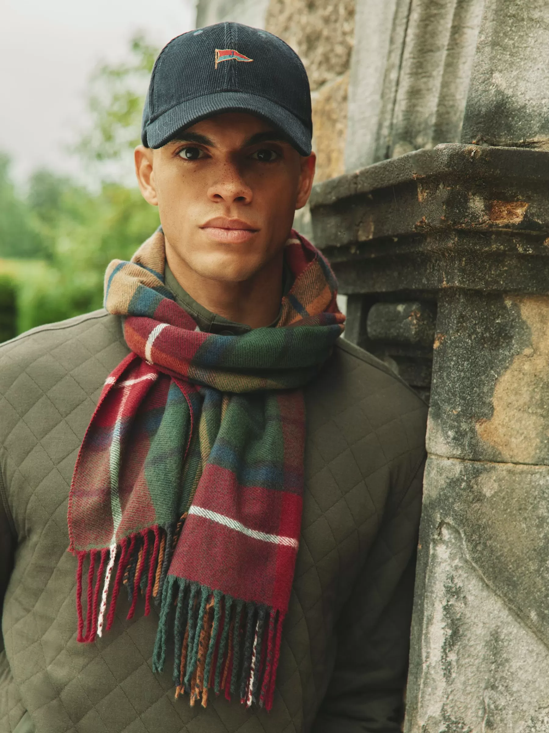 Joules Langtree Red & Green Scarf Red&Green Flash Sale