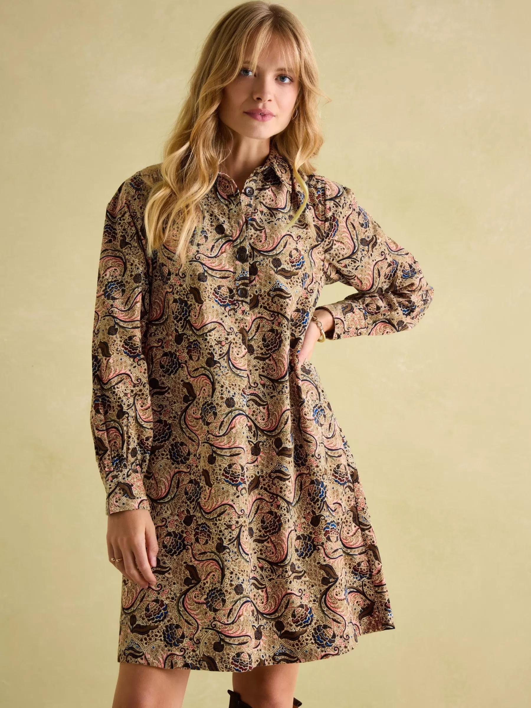 Joules Maple Floral Paisley Corduroy Shirt Dress FloralPaisley Online