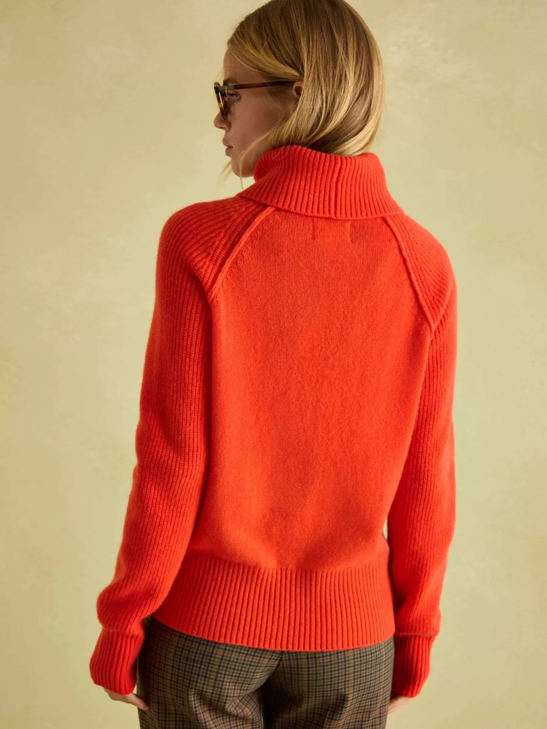 Joules May Merino Wool Jumper with Detachable Roll Neck Orange Best Sale