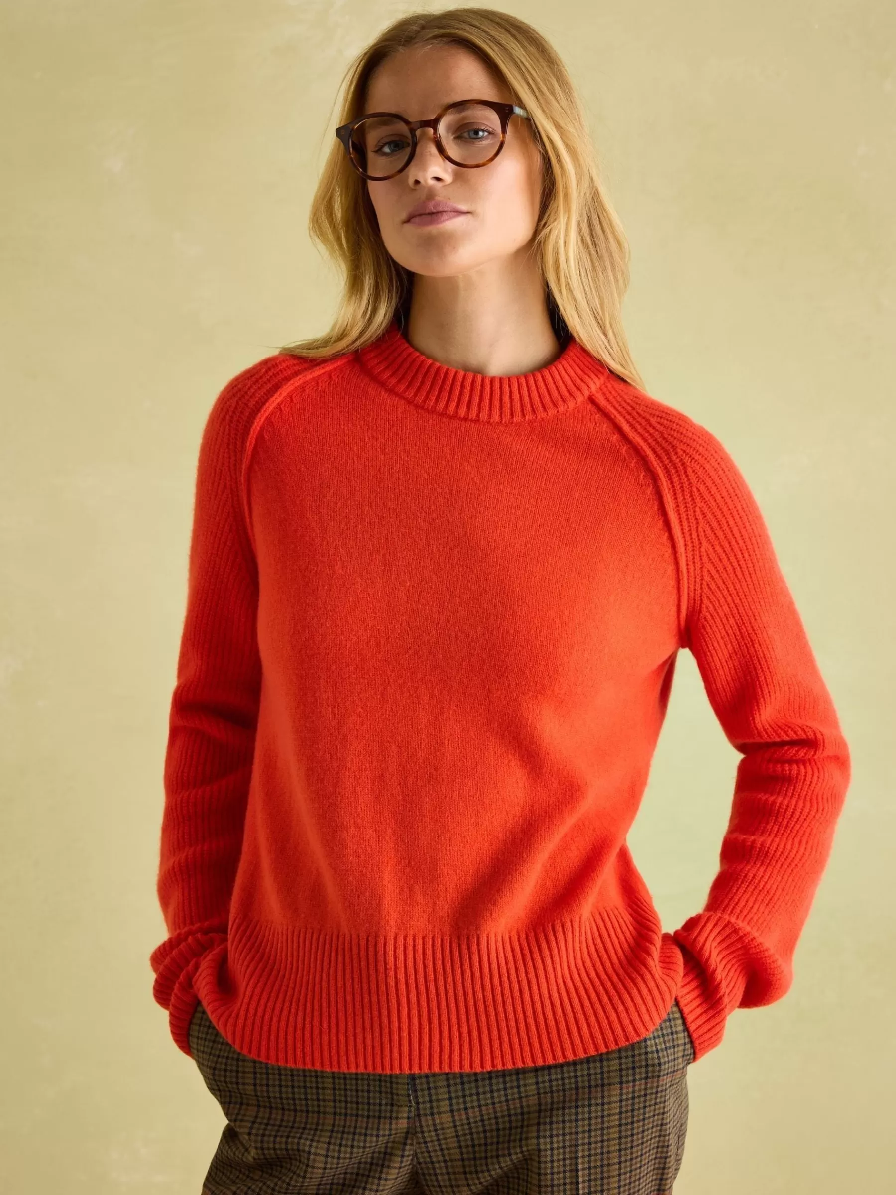 Joules May Merino Wool Jumper with Detachable Roll Neck Orange Best Sale