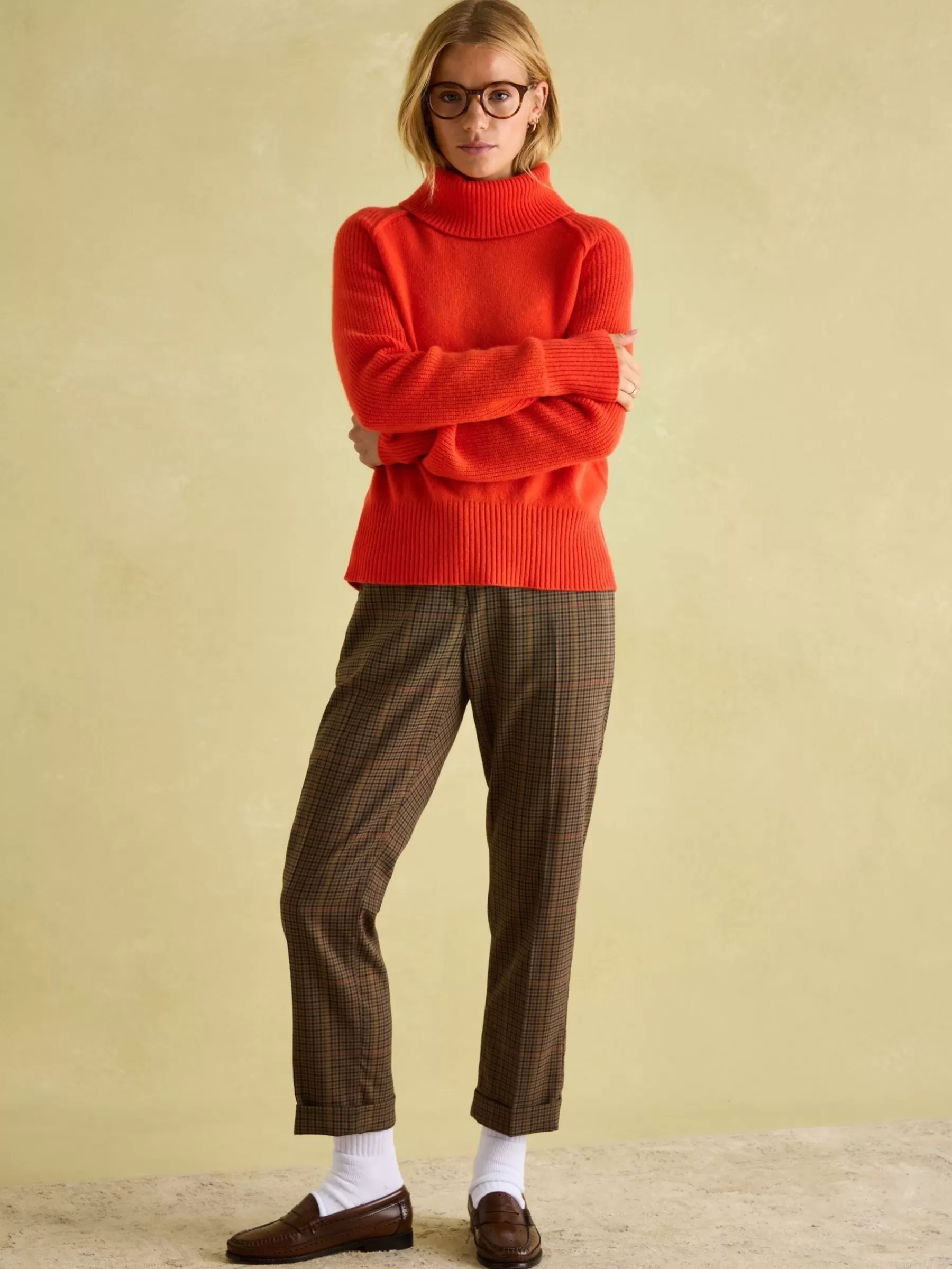 Joules May Merino Wool Jumper with Detachable Roll Neck Orange Best Sale