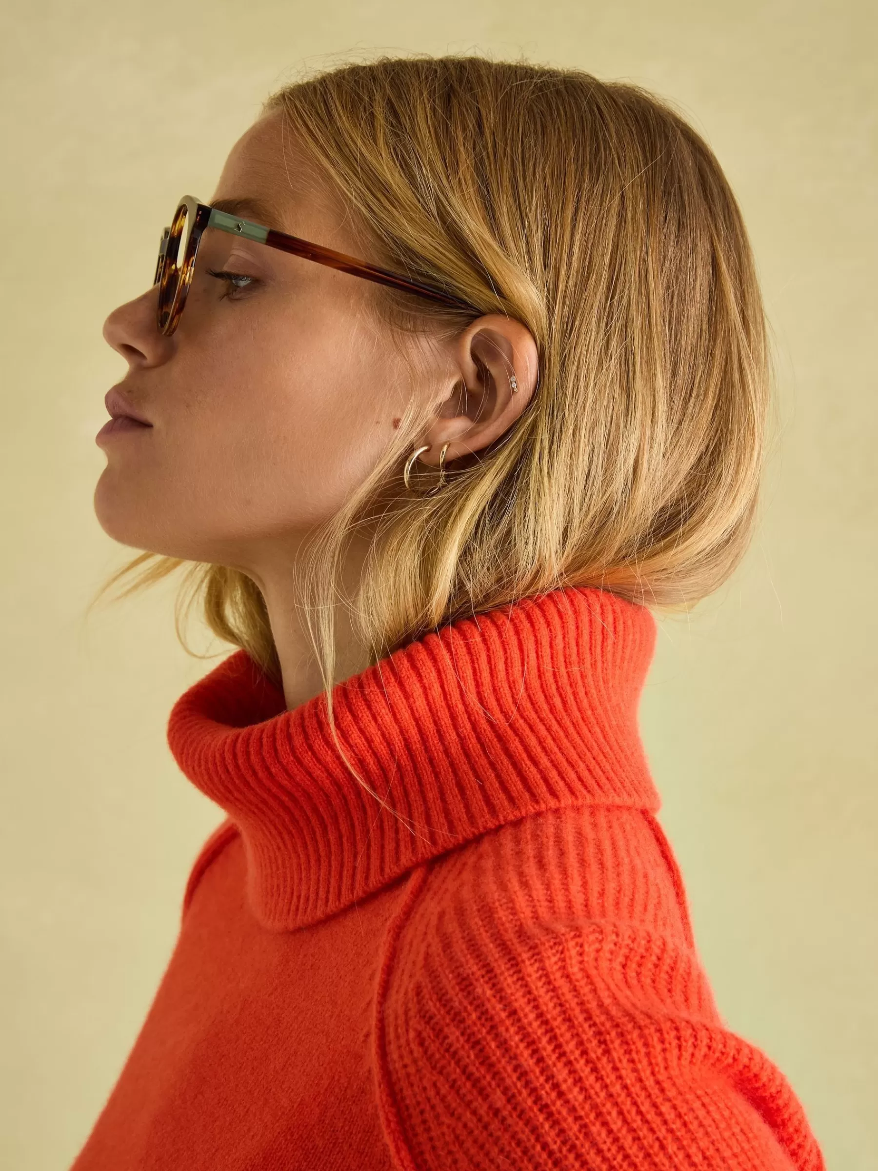 Joules May Merino Wool Jumper with Detachable Roll Neck Orange Best Sale