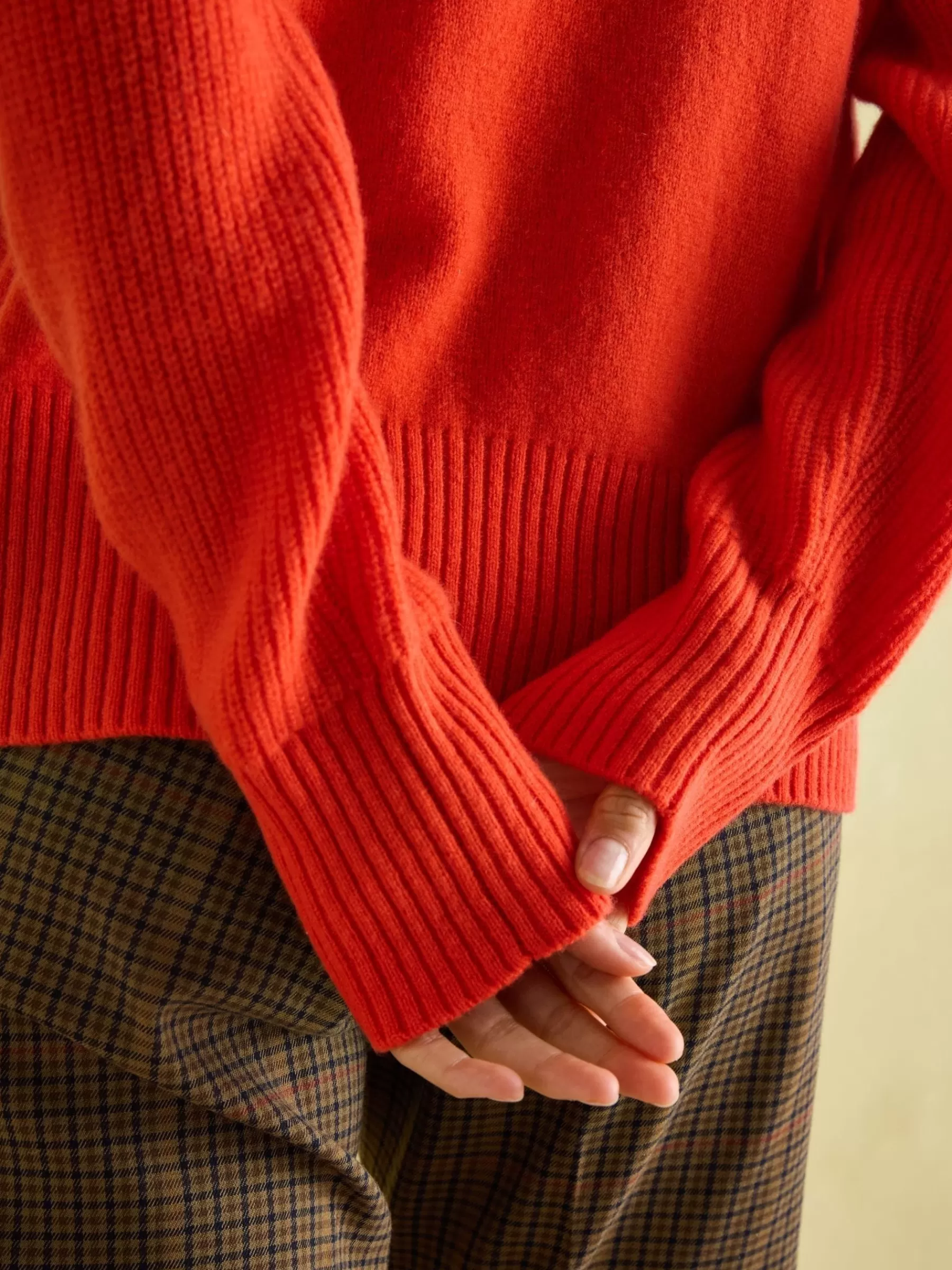 Joules May Merino Wool Jumper with Detachable Roll Neck Orange Best Sale