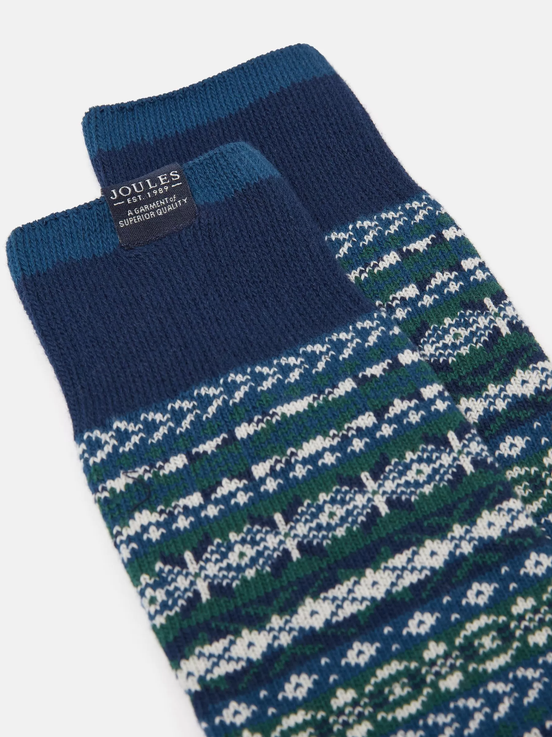 Joules Men's Alby Fair Isle Socks (size 7-12) Blue Shop