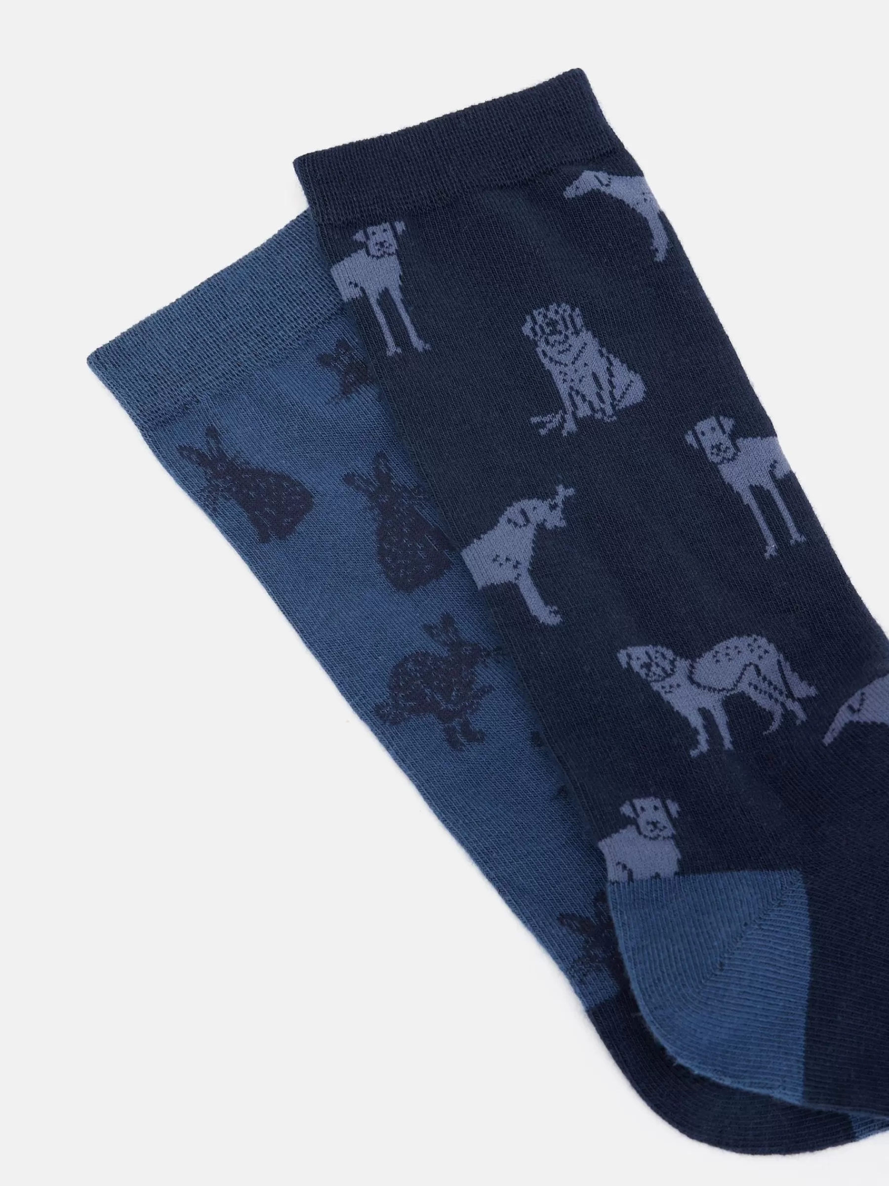 Joules Men's Kingsbury 2 Pack Socks (size 7-12) Blue/Navy Outlet