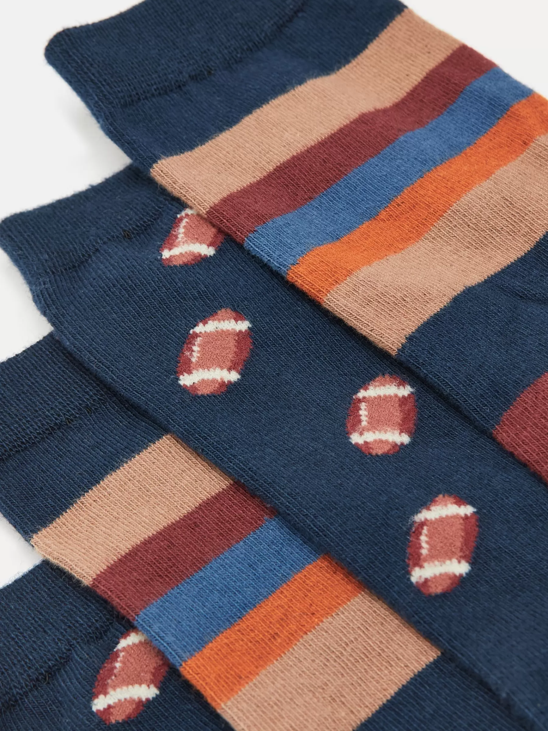 Joules Men's Kingsbury 2 Pack Socks (size 7-12) Navy/Burgundy Shop