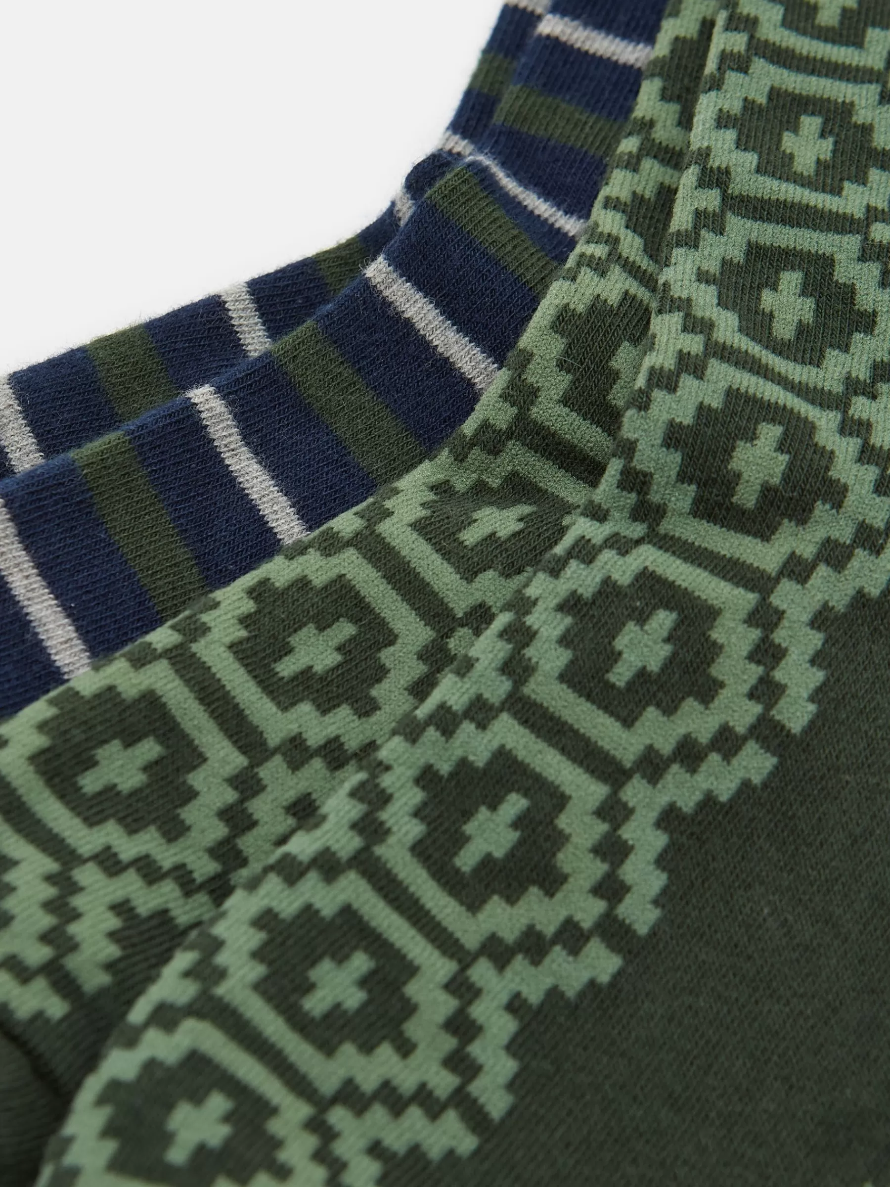 Joules Men's Kingsbury 2 Pack Socks (size 7-12) Navy/Khaki Clearance