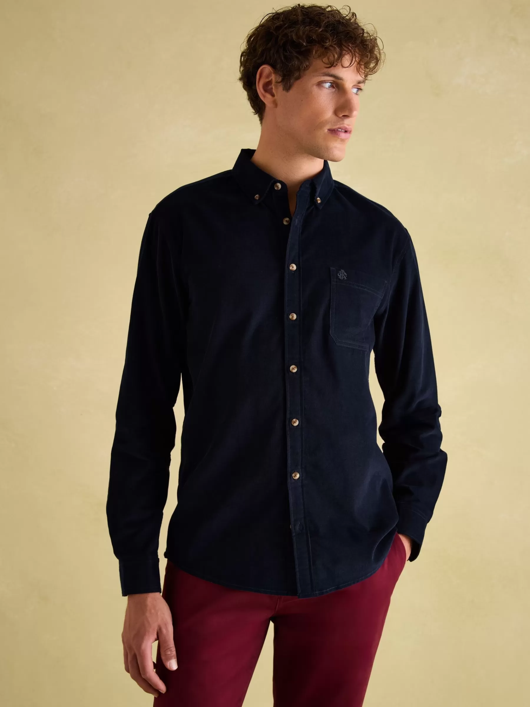 Joules Miller Navy Blue Corduroy Shirt NavyBlue Sale