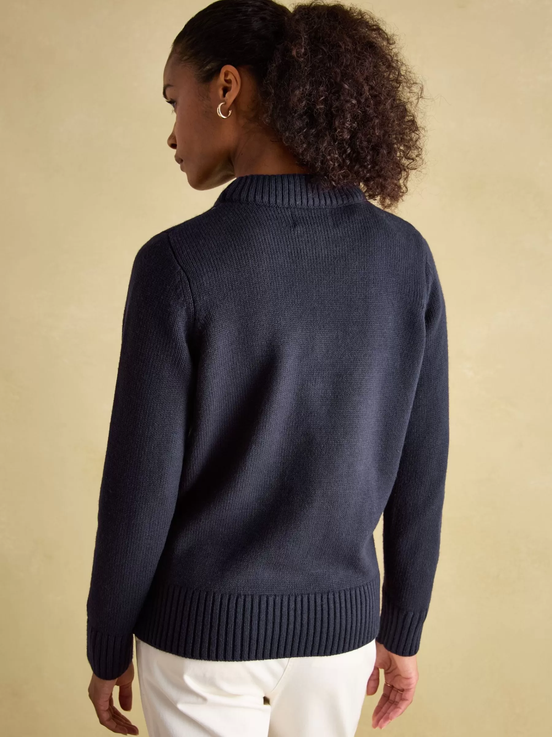 Joules Noelle Intarsia Christmas Jumper Navy Discount