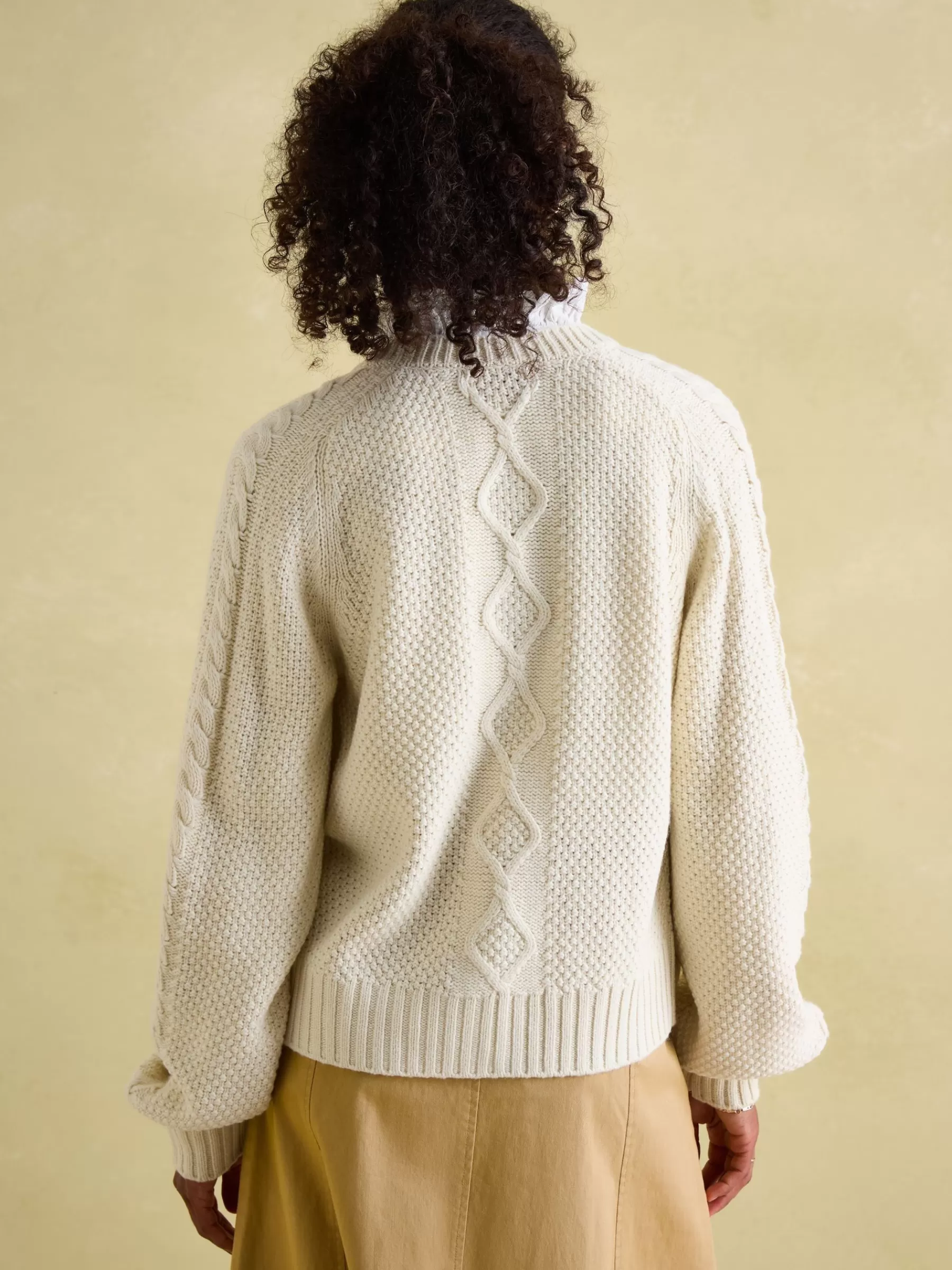 Joules Rafferty Cable Knit Cardigan Cream Discount