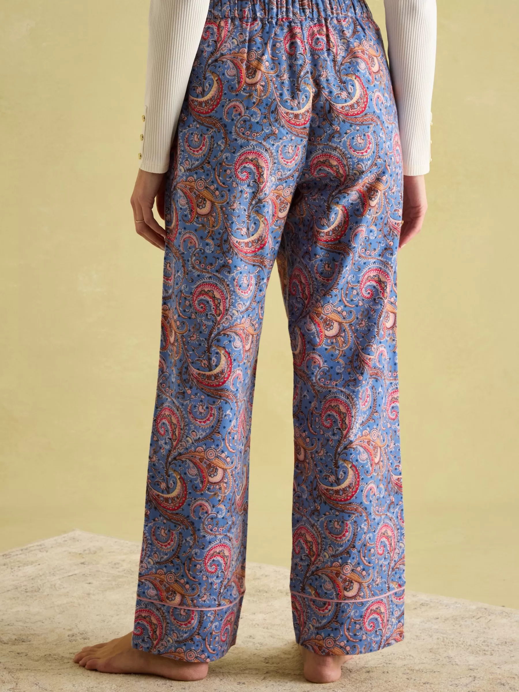 Joules Stella Cotton Pyjama Bottoms Blue Online
