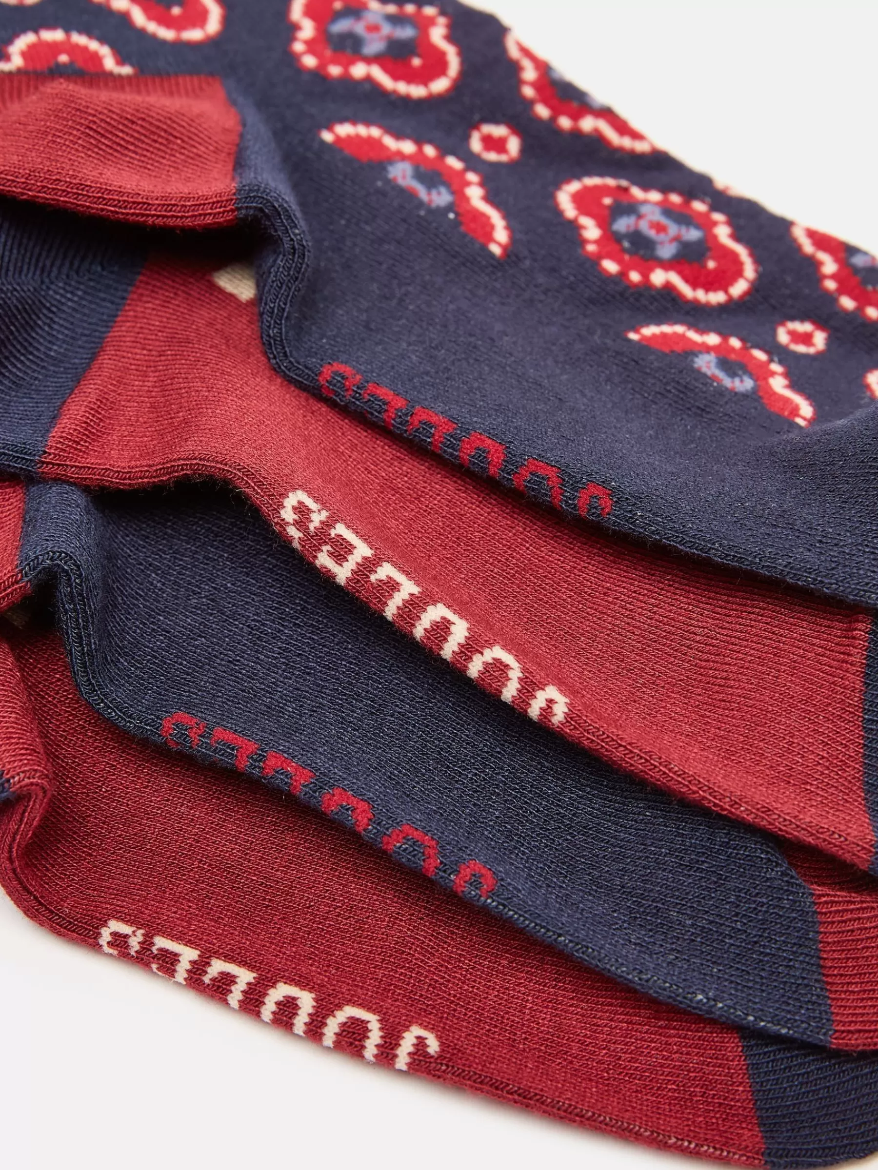 Joules Women's Everyday 2 Pack Socks (size 4-8) Navy/Red Store