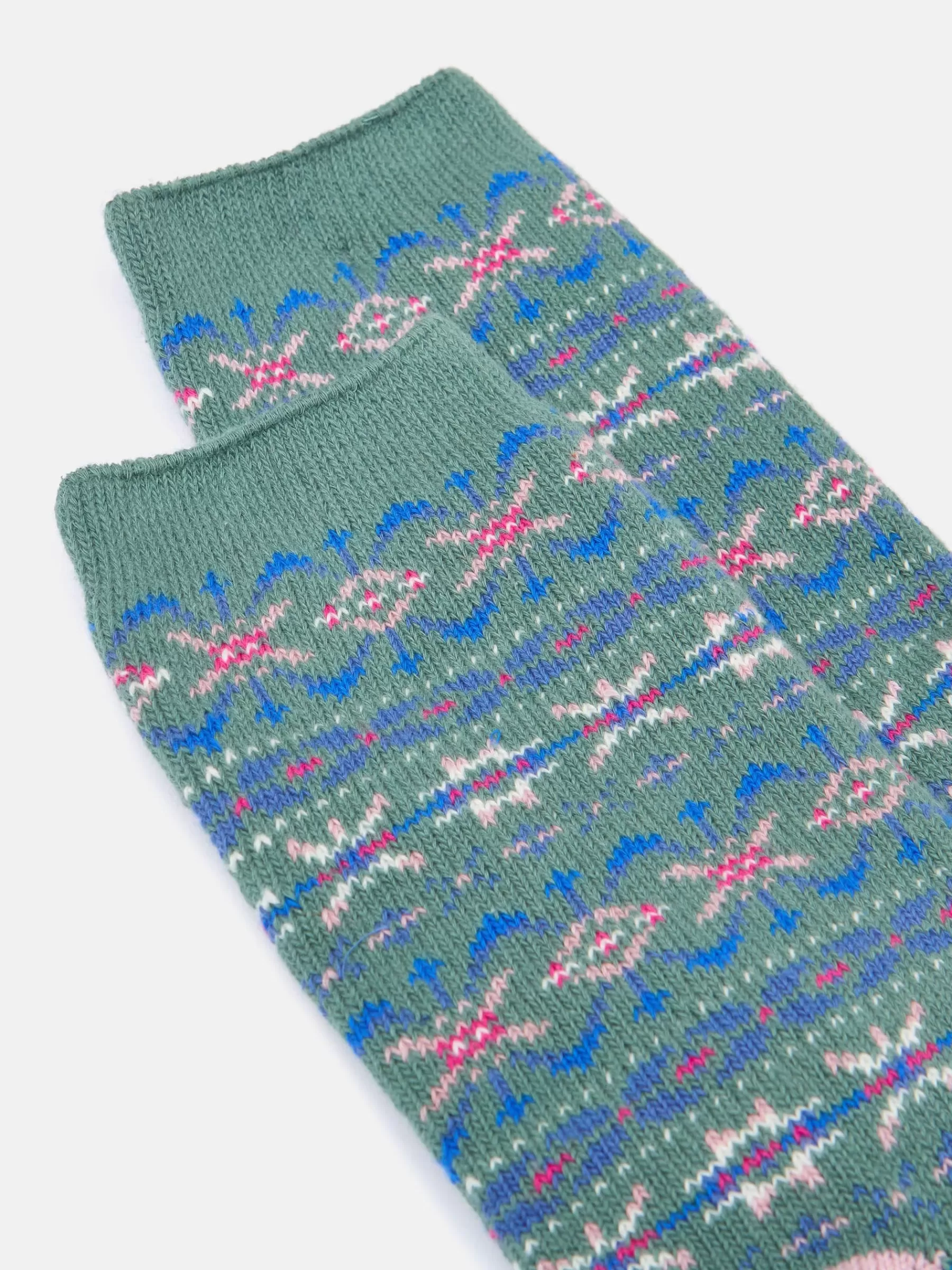 Joules Women's Lucille Fair Isle Boot Socks (size 4-8) Green New