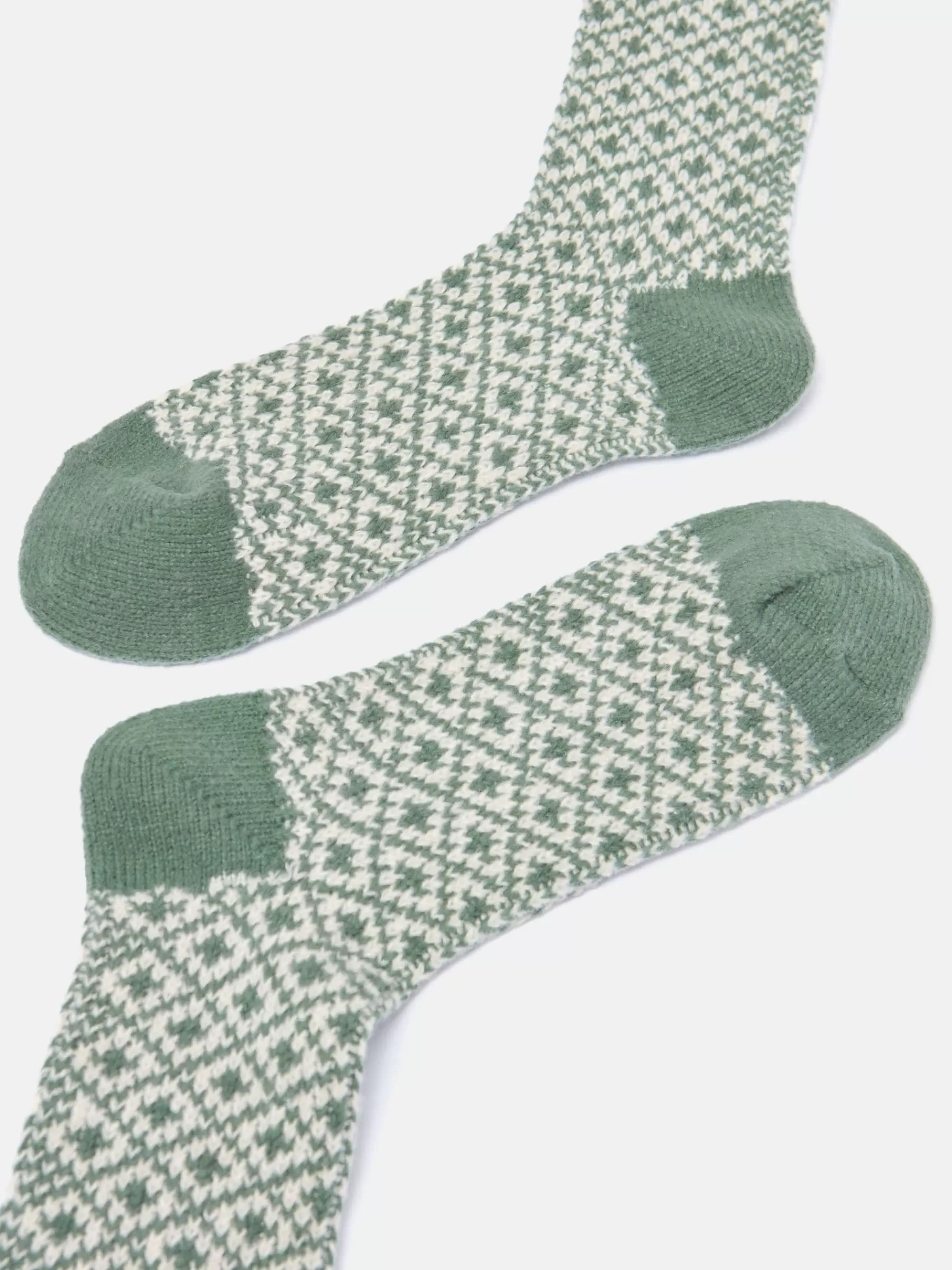Joules Women's Toasty Khaki Green Cosy Geometric Socks (size 4-8) KhakiGreen Cheap